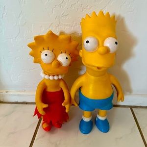 Rare Vintage The Simpsons Lisa and Bart Dolls 1990’s